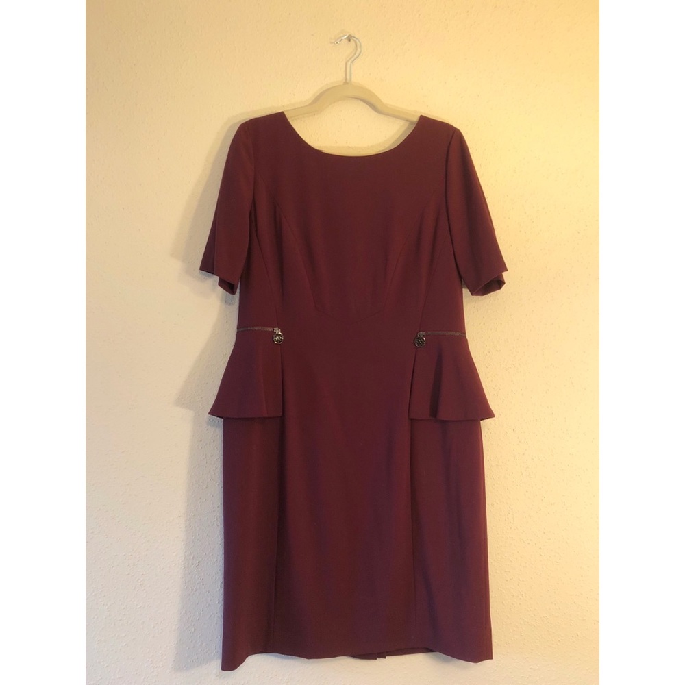 Antonio Melani Maroon Peplum Dress